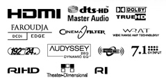 Onkyo TX-SR606 AV-receiver logos